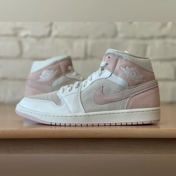 Nike Air Jordan 1 Mid Retro Coconut Milk Legend Pink Sail FQ1926-161 Women Sizes - Picture 2 of 10